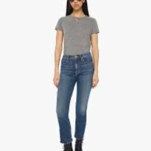 NWT Mother Insider Crop Step Fray Jeans Size 28